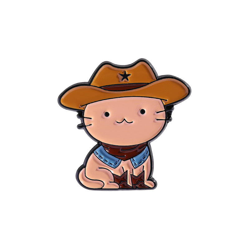 Pin's Broche Email | Mignon Chapeau CowBoy | Grenouille Cappy Chat Abeille Crabe | Kawaii | Fun | Mignon Dessin Animé