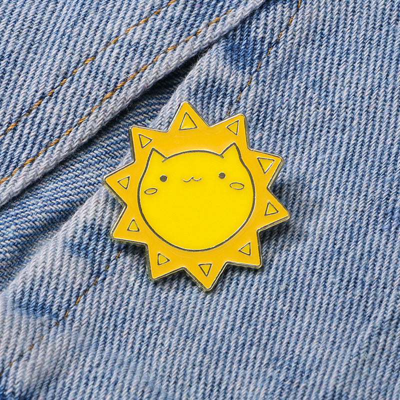 Pin's Broche Email | Chat Soleil | Kawaii | Mignon Dessin Animé