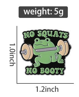 Pin's Broche Email | Grenouille | Culturiste Musculation | Kawaii | Fun | Humour No squats No Booty