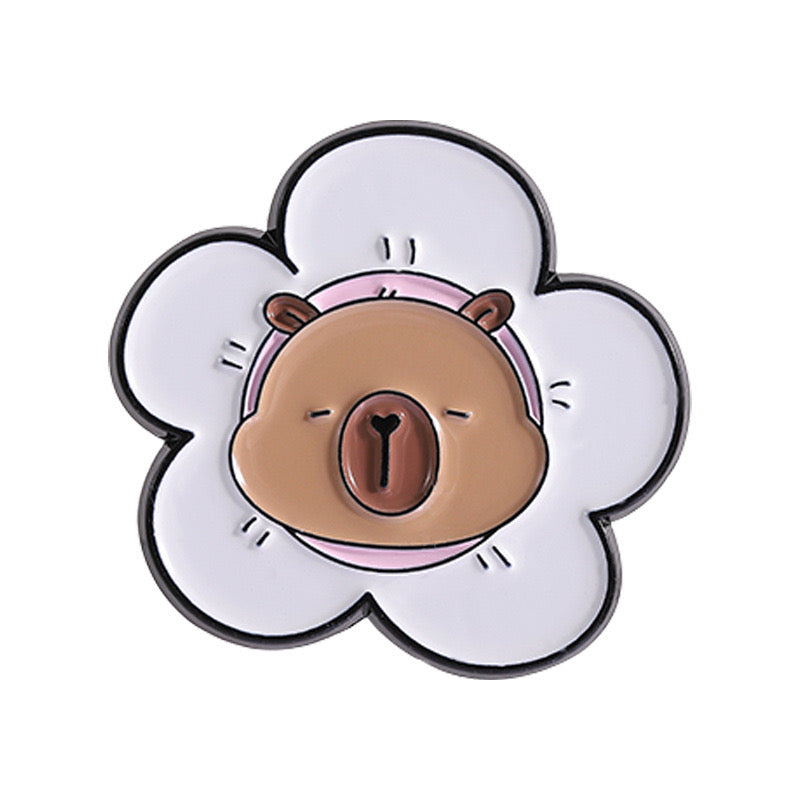 Pin's Broche Email | Cappy Fleur Peche | Kawaii Mignon | Fun | Humour