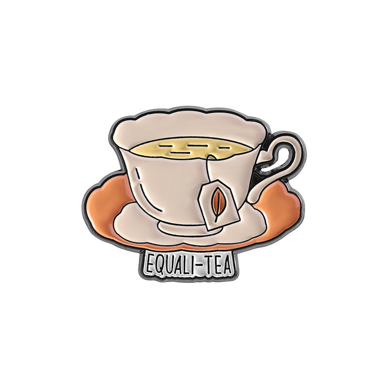 Pin's Broche Email | Mignon Tasse de Thé | Jeu de Mots | Kawaii | Fun | Mignon Dessin Animé