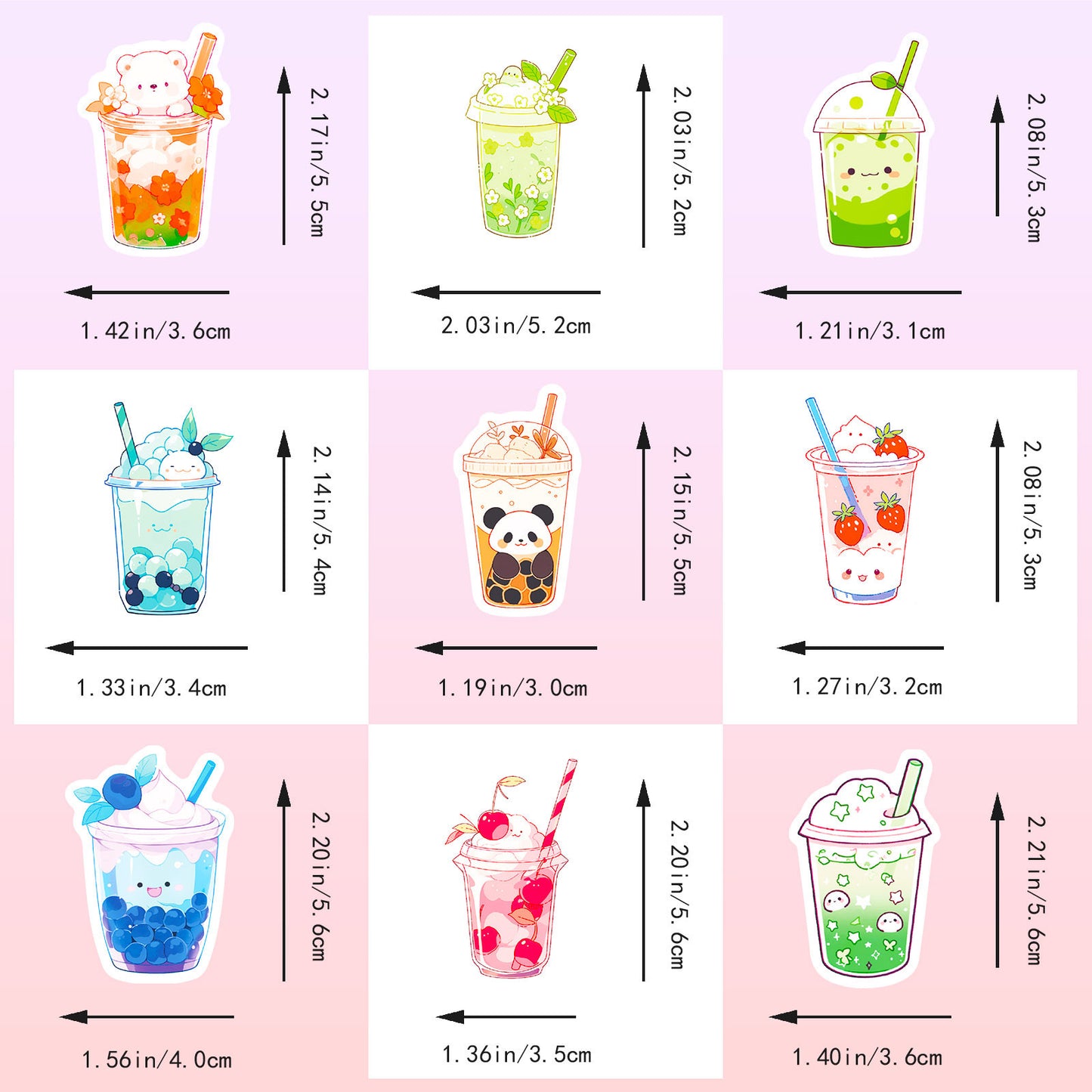 Set mit 3 Aufklebern | Aufkleber | Glänzendes Vinyl | Bulldogge | Süße Hunde | Möpse | Kawaii