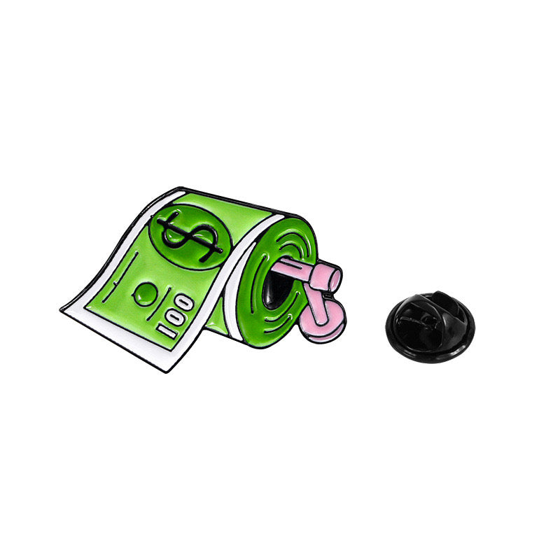 Pin's Broche Email | Liasse de Billet | Argent Monnaie | Humour | Kawaii | Mignon Papier Toilette ou Ailes ange