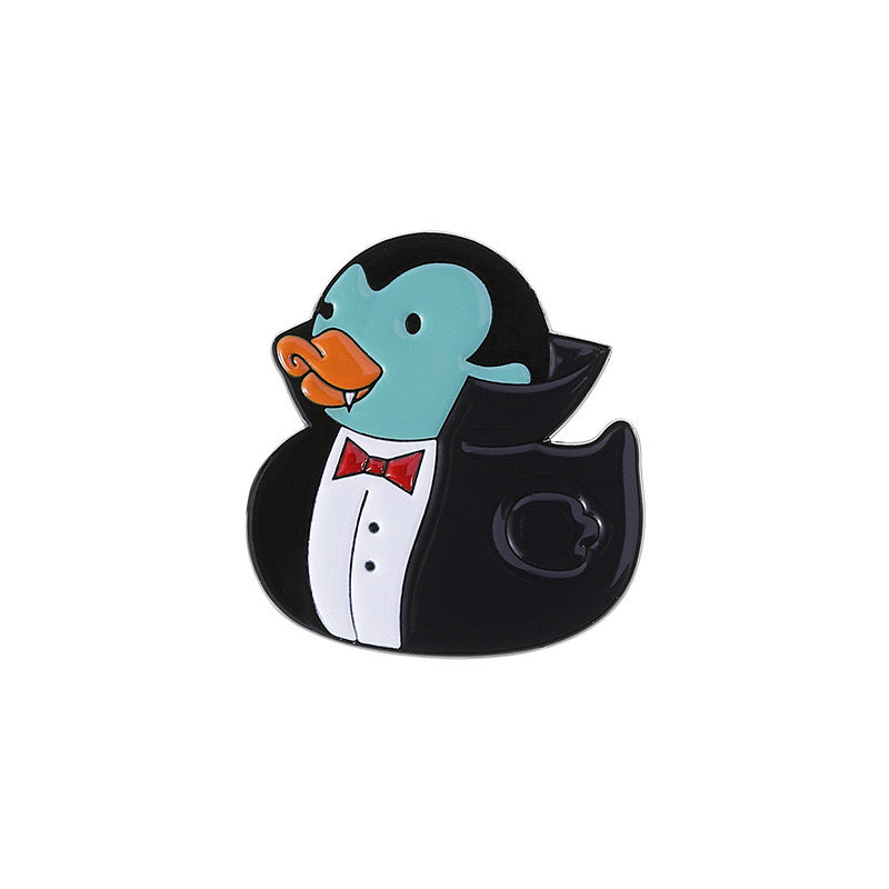 Pin's Broche Email | Halloween Canard Vampire Diable | Kawaii | Mignon Dessin Animé