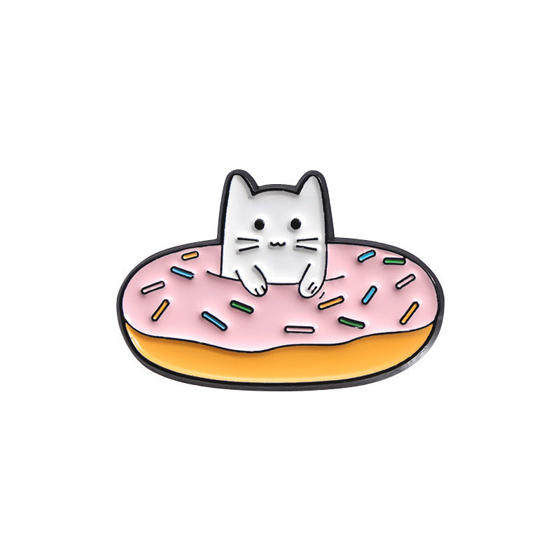 E-Mail-Brosche | Katzenfritten oder Donuts | Fastfood | Katzenliebhaber | Kawaii | Spaß | Humor