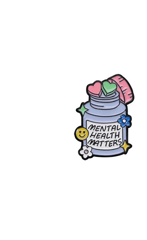 Pin's Broche Email | Mental Health Matters | Santé Mental | Humour | Kawaii | Mignon