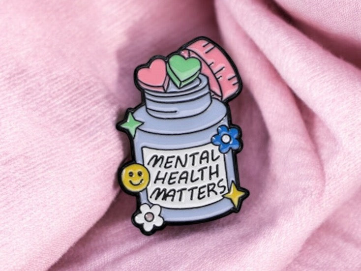 Pin's Broche Email | Mental Health Matters | Santé Mental | Humour | Kawaii | Mignon