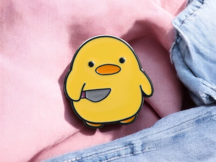 Pin's Broche Email | Poussin ou Pingouin Couteau | Humour | Mignon | Fun | Kawaii