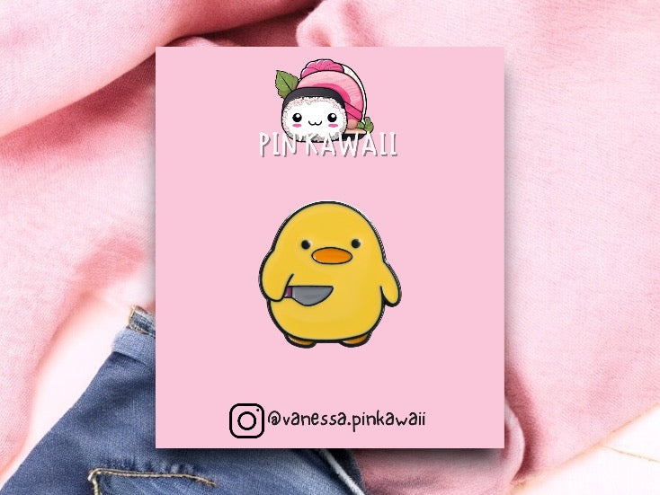 Pin's Broche Email | Poussin ou Pingouin Couteau | Humour | Mignon | Fun | Kawaii