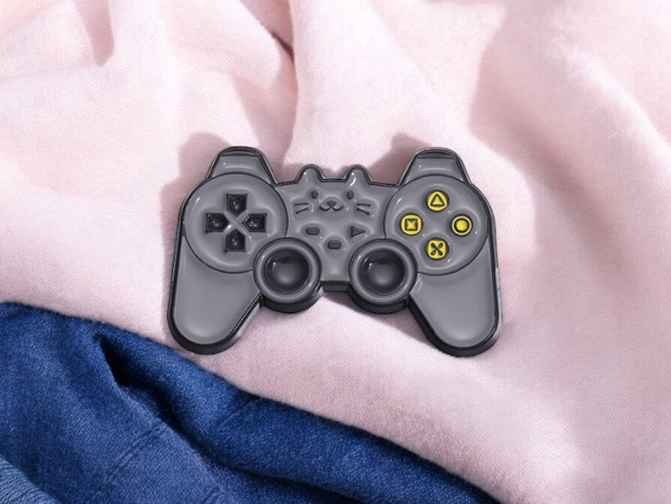 Pin's Broche Email | Chat Manette Console Jeux | Jeux Video | Chat | Kawaii | Fun | Humour