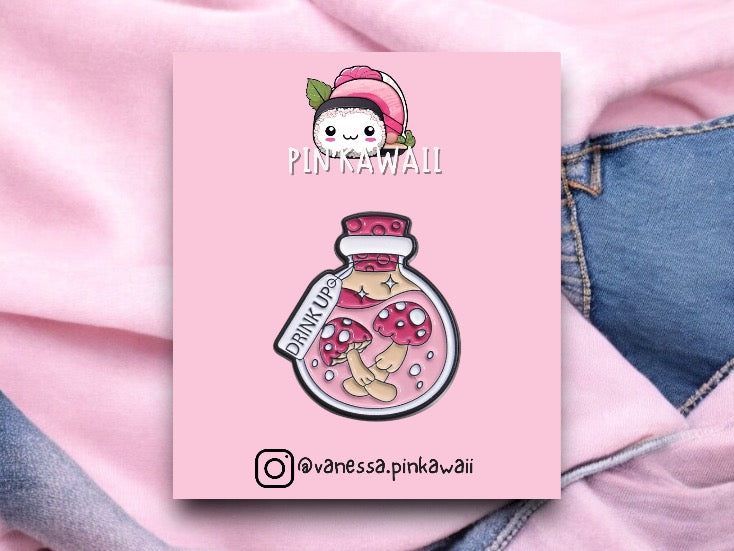 Pin's Broche Email | Fiole d'Amour | Potion Magique | Sérum d'amoureux | Sorcier | Kawaii