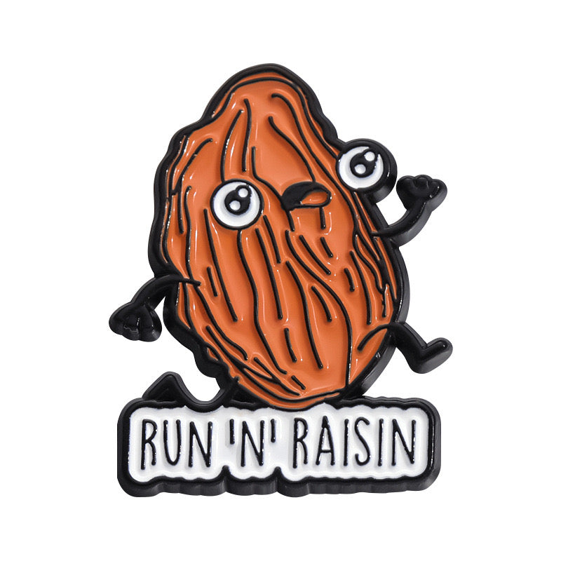 Pin's Broche Email | Légumes Bois Cerveau Raisin Sec Cornichon | Jeu de mot | Kawaii | Fun | Humour