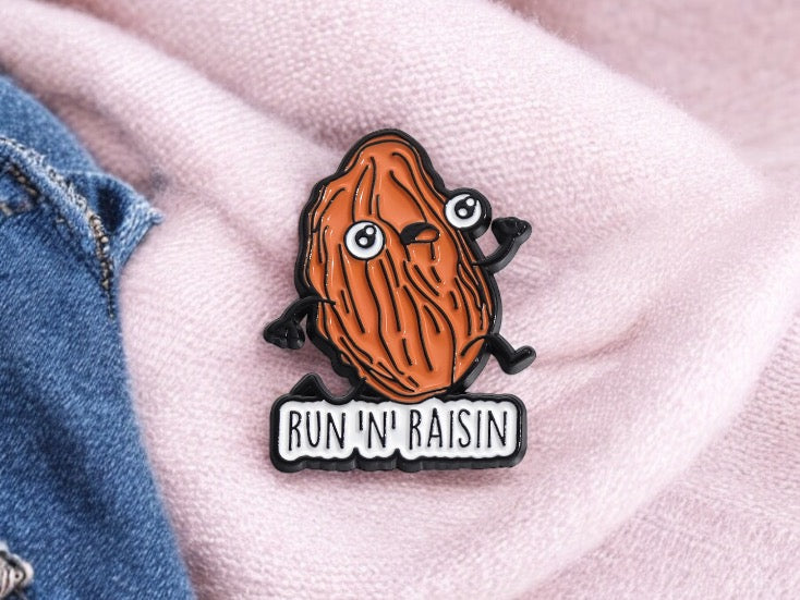 Pin's Broche Email | Légumes Bois Cerveau Raisin Sec Cornichon | Jeu de mot | Kawaii | Fun | Humour