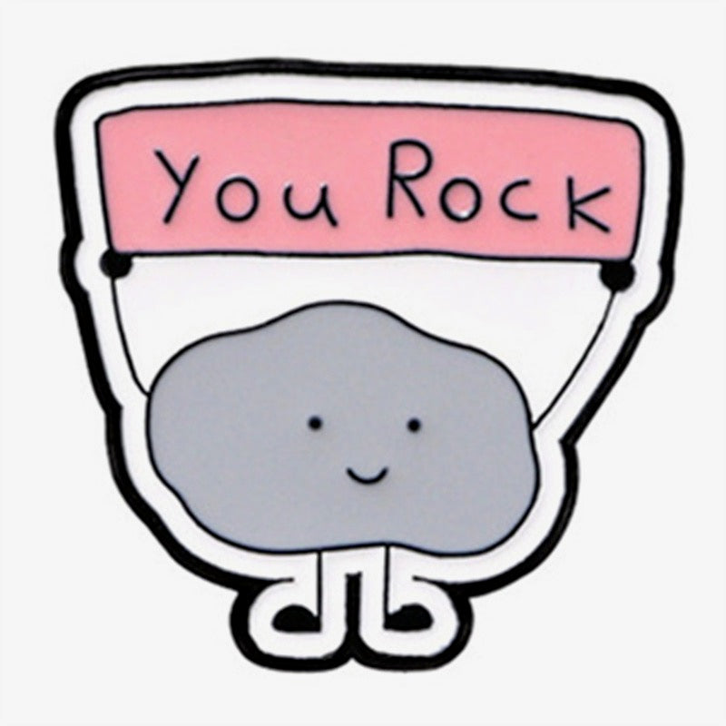 Pin's Broche Email | Pierre You Rock | Humour Force | Motivation | Kawaii Dessin Animé