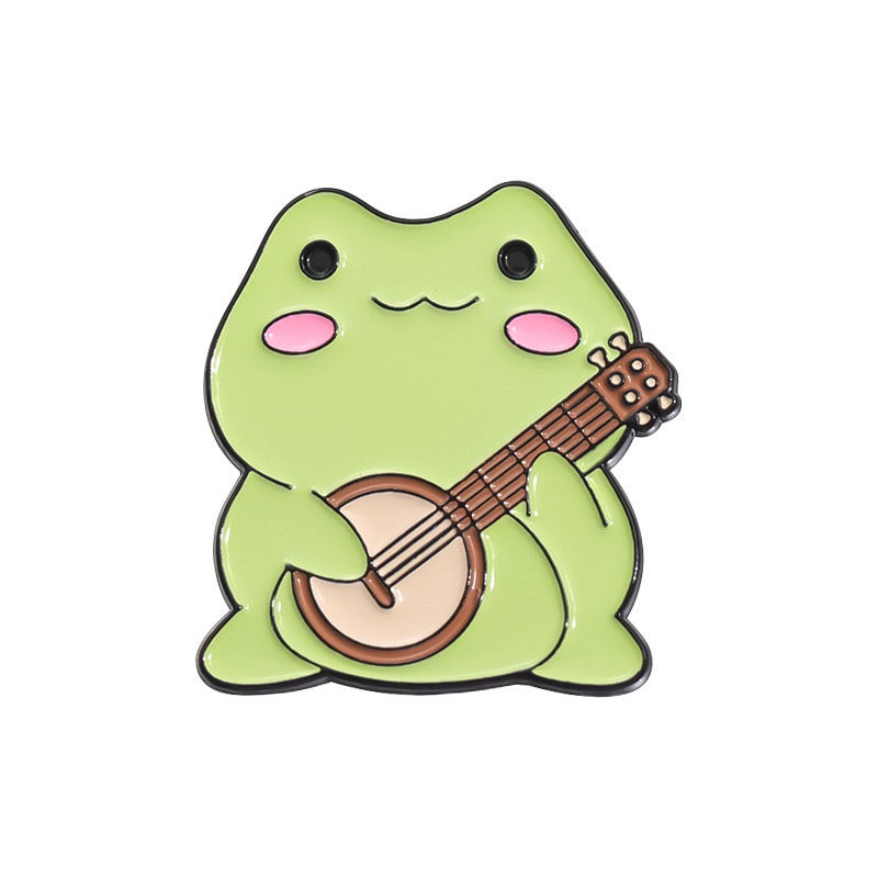 Email Brooch Pin | Cute Frog Music | Kawaii | Fun Humor Lover of Frogs