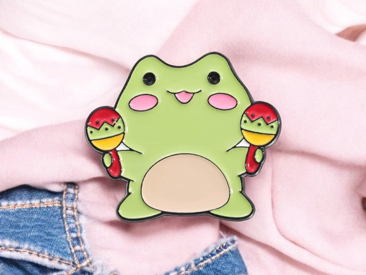 Email Brooch Pin | Cute Frog Music | Kawaii | Fun Humor Lover of Frogs