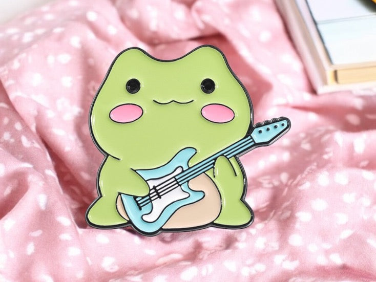 Email Brooch Pin | Cute Frog Music | Kawaii | Fun Humor Lover of Frogs