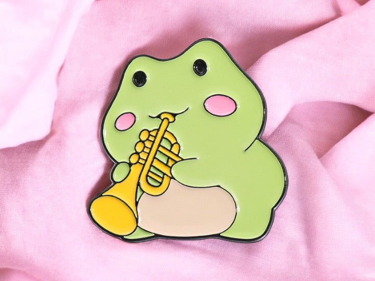 Email Brooch Pin | Cute Frog Music | Kawaii | Fun Humor Lover of Frogs