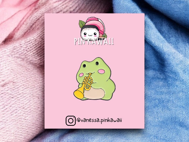 Email Brooch Pin | Cute Frog Music | Kawaii | Fun Humor Lover of Frogs