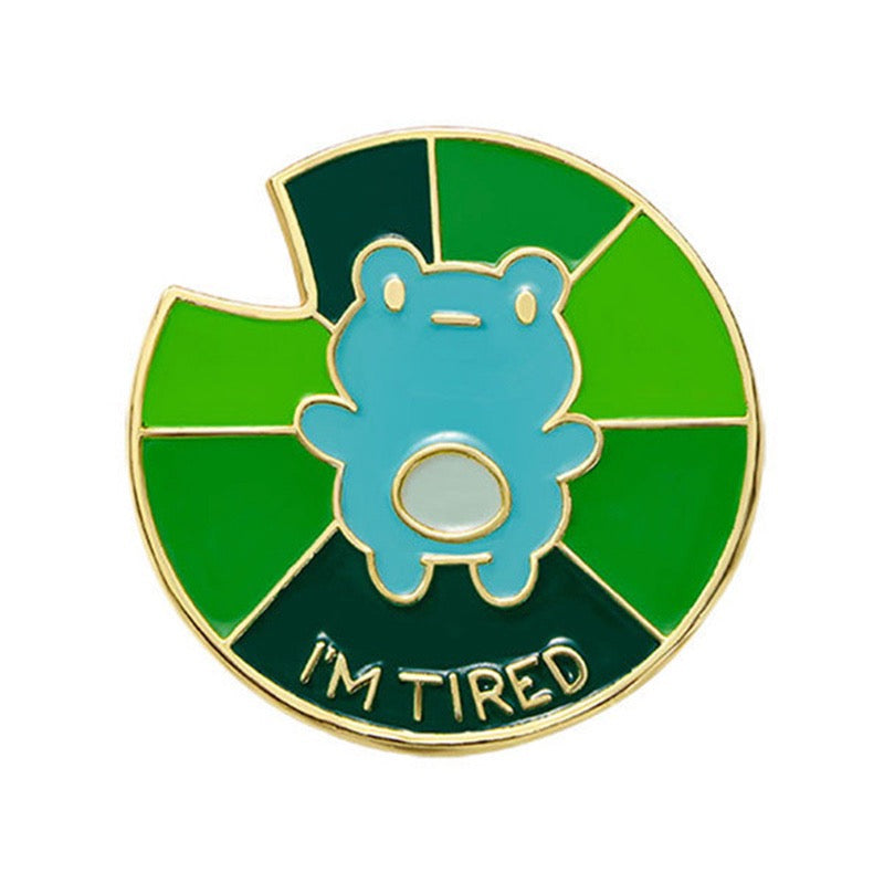 Pin's Broche Email | Je suis Fatigué | Amoureux des Grenouilles | Grenouille | Kawaii | Fun | Humour