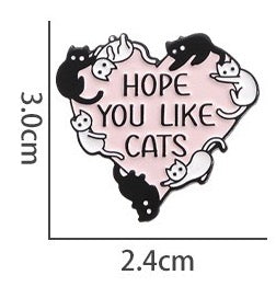 Pin's Broche Email | Hope You Like Cats | Coeur | Amoureux des Chats | Kawaii Mignon