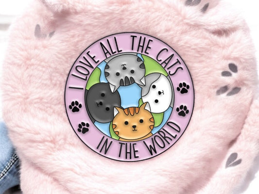 Pin's Broche Email | Badge Club | Love All the Cat | Amoureux des Chats | Kawaii Dessin Animé