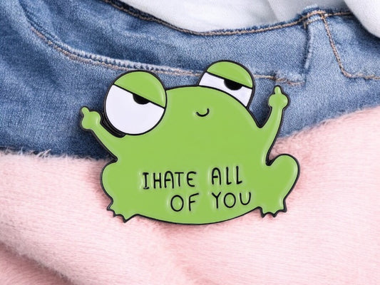 Email Brooch Pin | I Hate All Of You | I hate you all | Frog | Kawaii | Fun | Humor