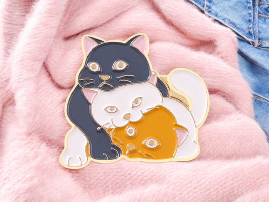 Email Brooch Pin | Pile of Cats | Cat Cuddles | Cute | Kawaii