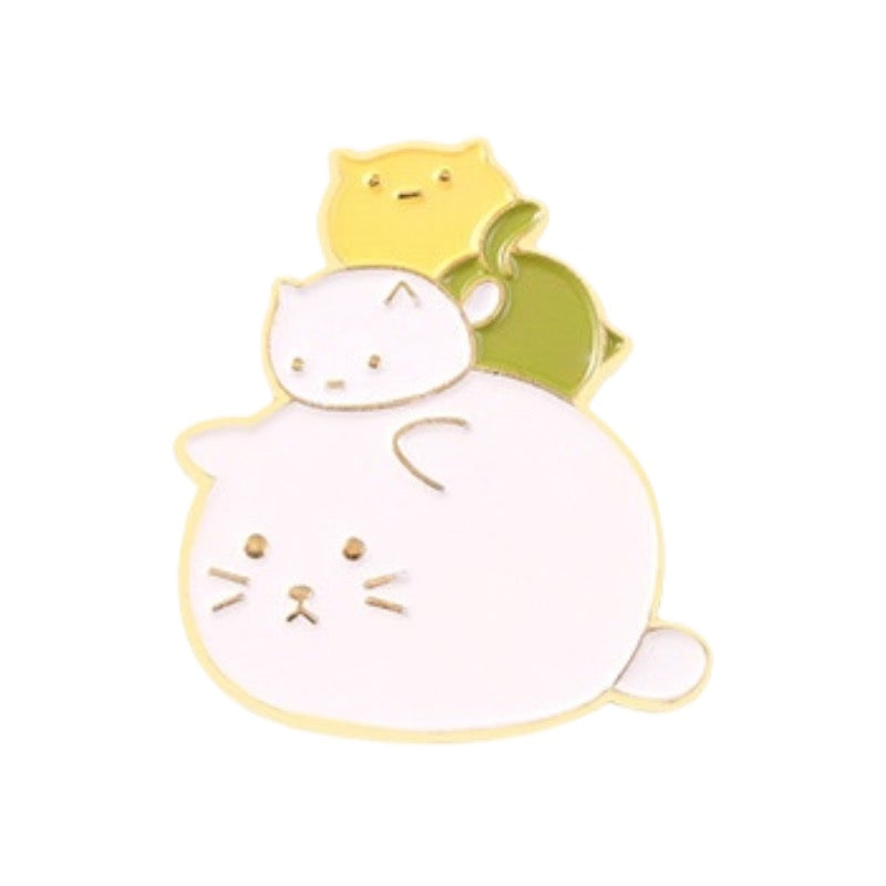 Pin's Broche Email | Animaux Empilées | Pile de chat, Tortue, Poussin | Kawaii | Fun | Humour