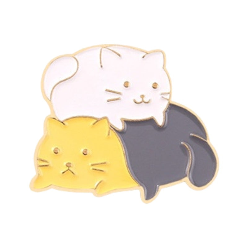 Pin's Broche Email | Animaux Empilées | Pile de chat, Tortue, Poussin | Kawaii | Fun | Humour