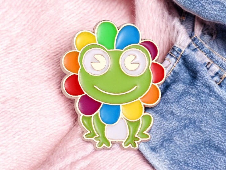 E-Mail-Brosche | Kaninchen oder Frosch | Regenbogen | Regenbogen | Kawaii | Spaß | Humor