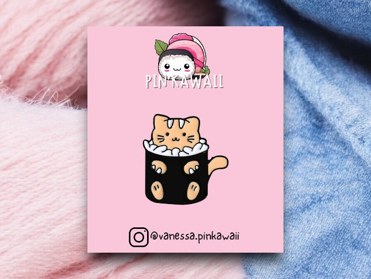 Pin's Broche Email | Chats Sushi | Sushi de Chaton | Kawaii | Fun | Humour