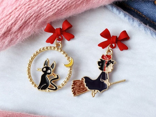 Earrings | Drop earrings | Kiki The Little Witch | Kiki and Jiji | Gold Plated Copper