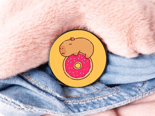 Pin's Broche Email | Cappy Mignon Sur Donuts | Cappy | Kawaii | Fun | Humour Mignon