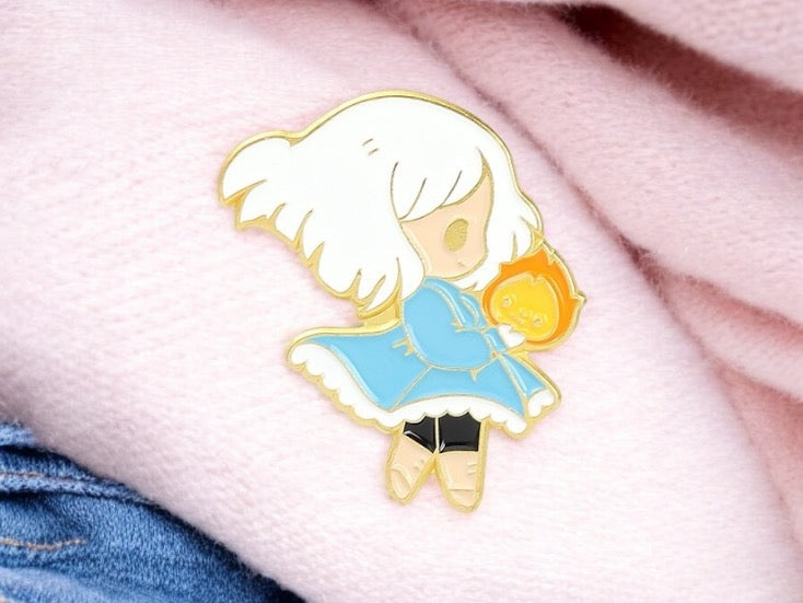 Pin's Broche Email | Petite Fille Feu | Kawaii | Mignon