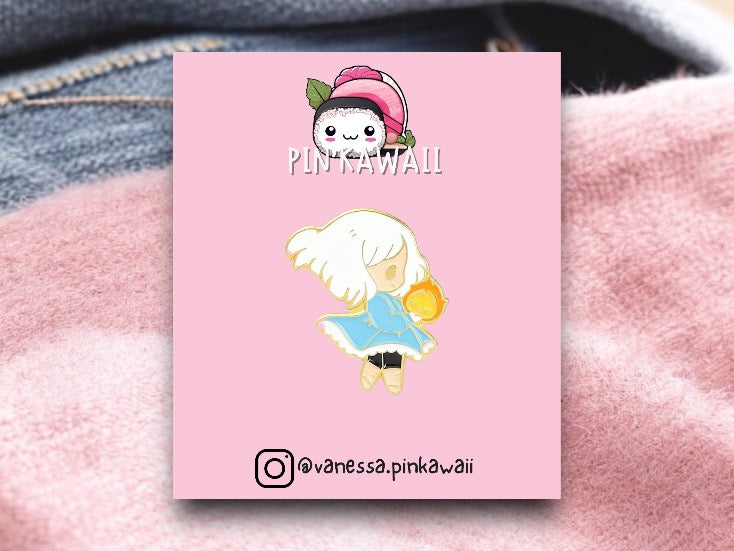 Pin's Broche Email | Petite Fille Feu | Kawaii | Mignon