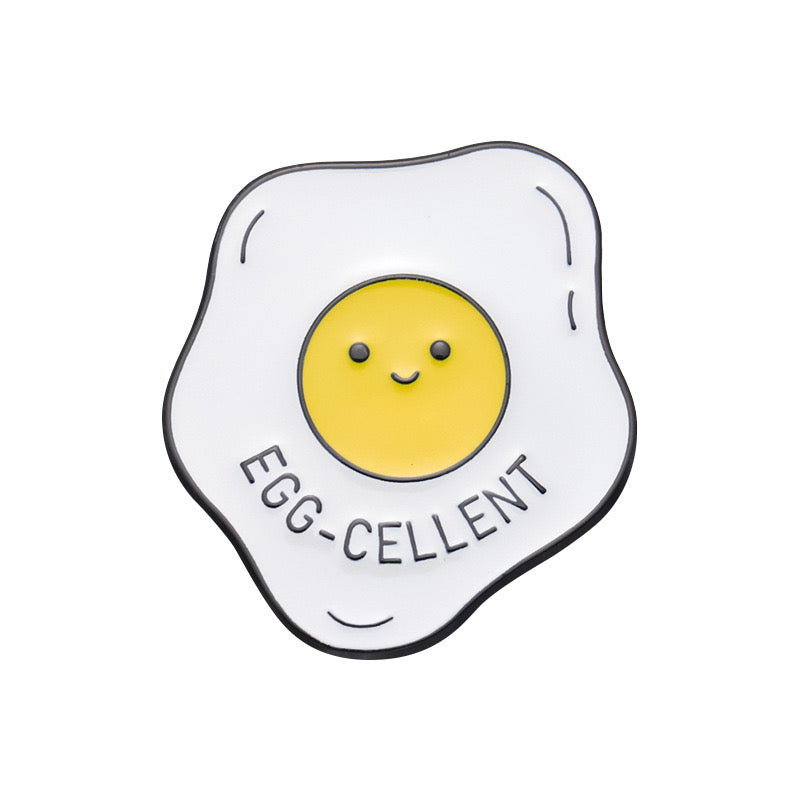 Pin's Broche Email | Oeuf au Plat ou Dur | Oeuf Alimentaire | Kawaii | Fun | Humour Jeu de Mot