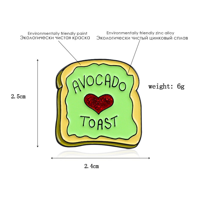 Pin's Broche Email | Avocat | Avocado Toast | Kawaii Mignon | Fun | Humour