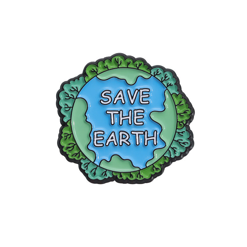 Pin's Broche Email | Save the Earth | Sauver Planète | Deforestation | Kawaii | Fun | Humour