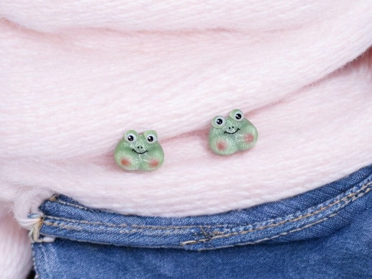 Ohrringe | Frosch | Frosch | Kawaii | Süßes Harz