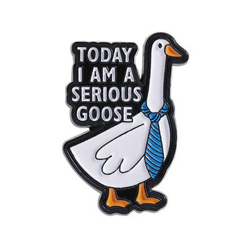 Pin's Broche Email | Canard Serious Goose | Costume | Humour | Mignon | Fun | Kawaii