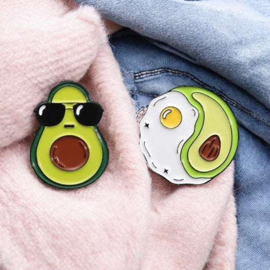 Email Brooch Pin | Avocado Sunglasses | Egg Avocado Breakfast | Kawaii Cute | Fun | Humor