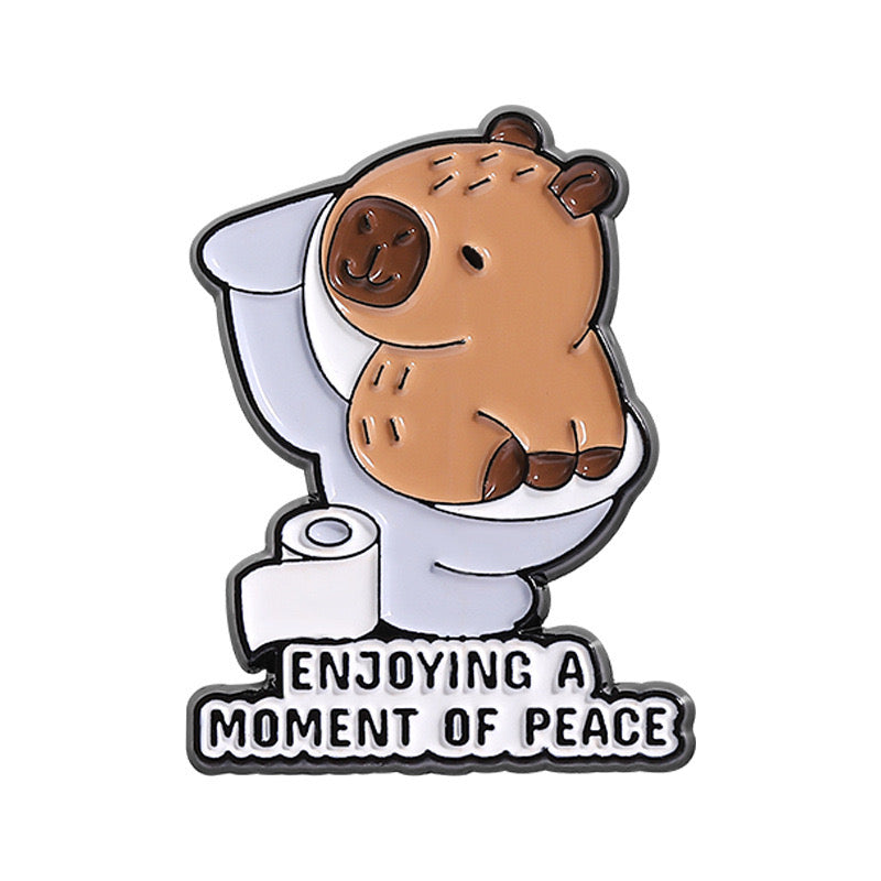 Pin's Broche Email | Cappy Toilette ou Endormi | Kawaii Mignon | Fun | Humour