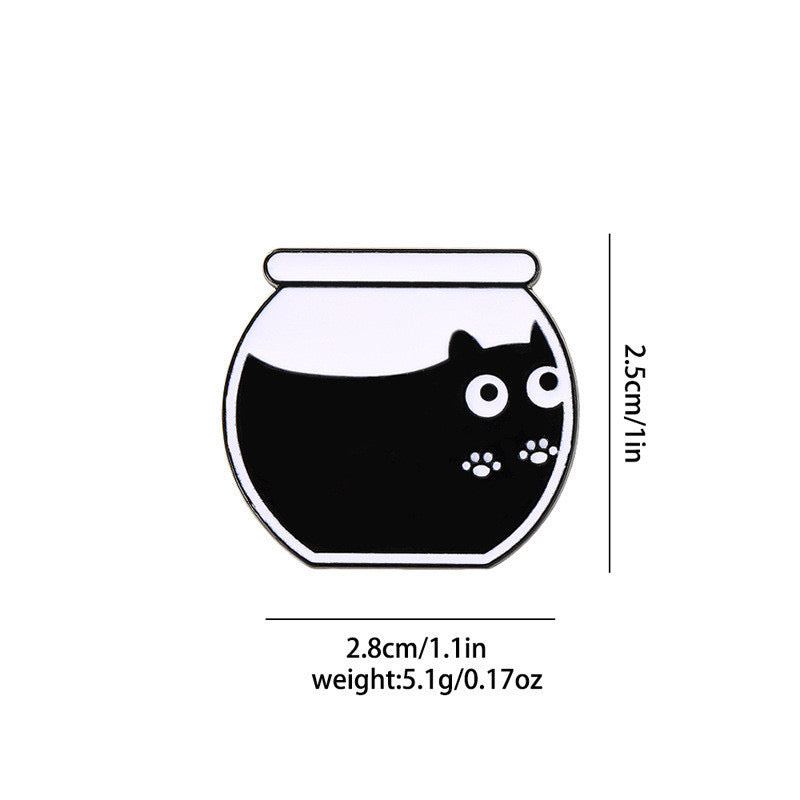 Pin's Broche Email | Chats dans un verre Bocal | Chaton | Kawaii | Fun | Humour