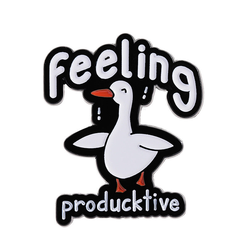 Pin's Broche Email | Canard Productif ou Non | Energie | Humour | Mignon | Fun | Kawaii
