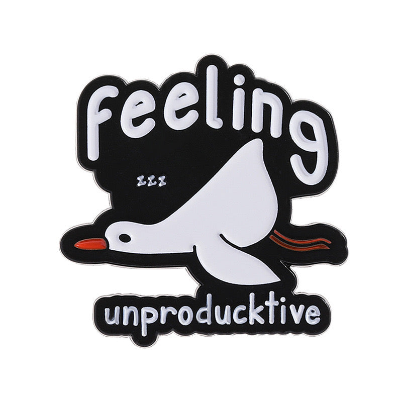 Pin's Broche Email | Canard Productif ou Non | Energie | Humour | Mignon | Fun | Kawaii