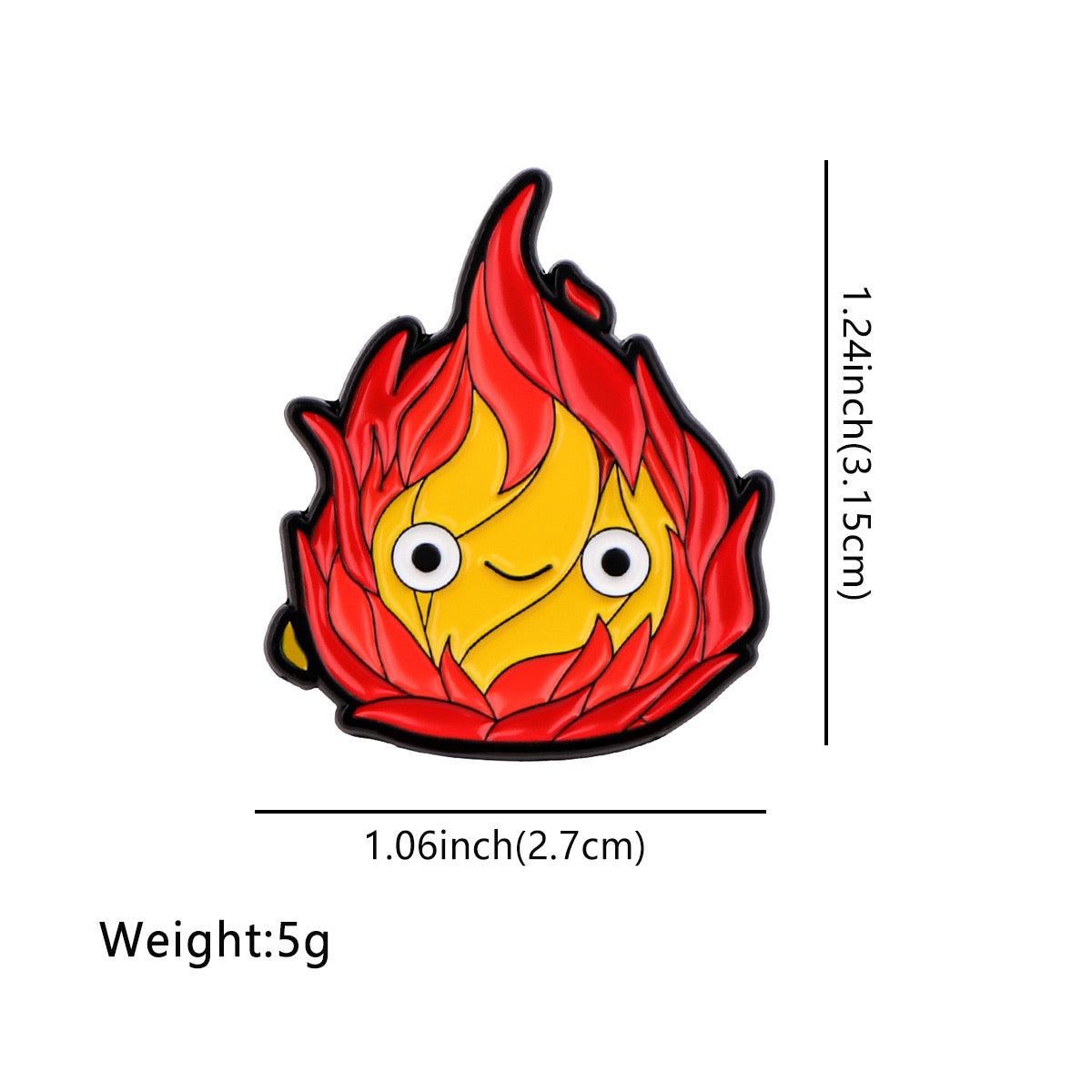 Pin's Broche Email | Petit Feu | Demon du Feu | Kawaii | Mignon