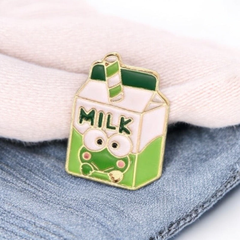 E-Mail-Brosche | Matcha Frog Green Milk Brick | Süßes Getränk | Milch | Süßes Grün | Kawaii