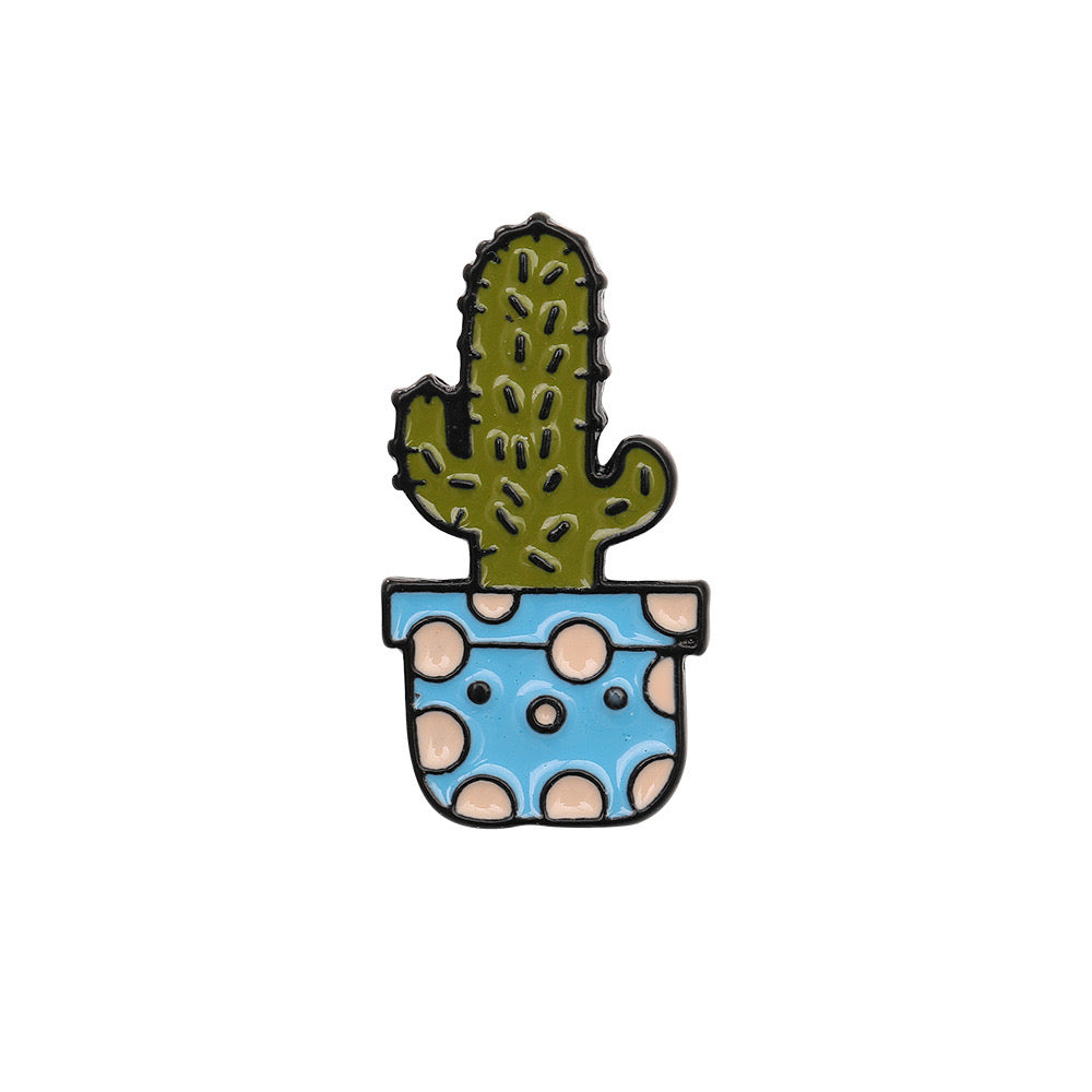 Pin's Broche Email | Mignon Cactus | Kawaii | Fun Humour Pot de Fleur Cactés