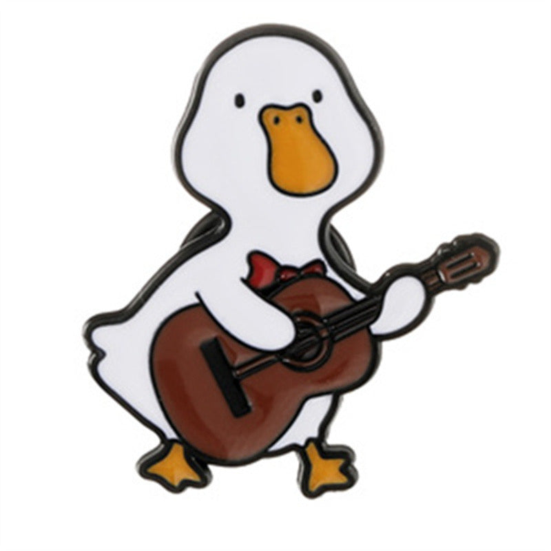 Pin's Broche Email | Canard Musicien | Musique | Kawaii | Fun | Humour
